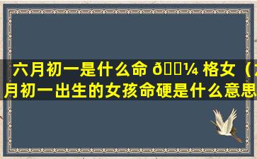 六月初一是什么命 🌼 格女（六月初一出生的女孩命硬是什么意思 🕷 ）